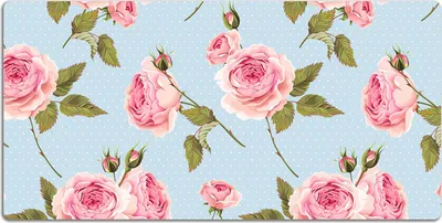 Produktbild von Schreibtischmatte Tischunterlage 120x60 cm Mauspad - Rosen mit Blättern.