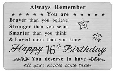 Immagine prodotto di Biglietto di auguri personalizzato per il sedicesimo compleanno