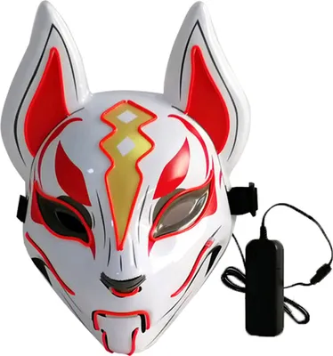 Produktbild von 10 Farbe Fuchs Vollmaske Neonlichter Halloween Party Led Lampenschirm Dunkel Gluehend Cosplay Maske Party Kostuem Maske