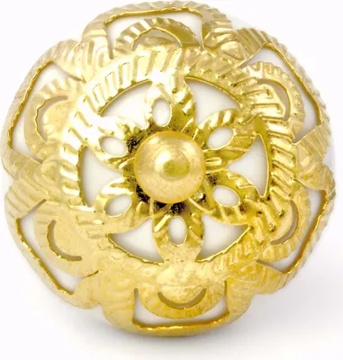 Produktbild von "weißer Knauf mit goldener Sternrosette im Barockstil