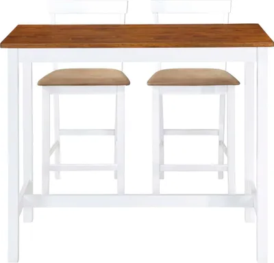 Produktbild von vidaXL Bartisch mit Stühlen 3-tlg. Massivholz Braun und Weiß