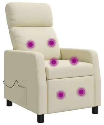 Immagine prodotto di Poltrona massaggiante relax, colore crema, rivestita in ecopelle, marca vidaXL