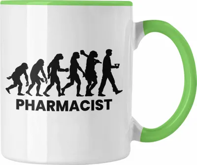 Produktbild von Trendation - Apotheker Tasse Geschenk Apothekerin Geschenkidee Kaffeetasse Evolution (Grün)