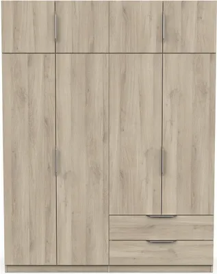 Produktbild von CALICOSY - Kleiderschrank 8 Türen und 2 Schubladen L157,3 cm - Ghost