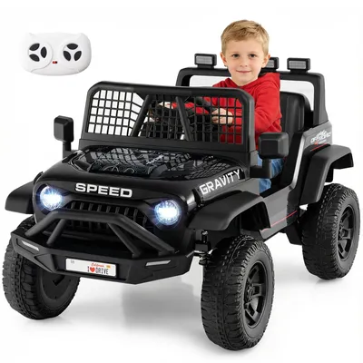 Immagine prodotto di COSTWAY Auto elettrica per bambini 24 V, auto elettrica per bambini con telecomando 2,4 GHz, musica, clacson, luci a LED e sospensioni, veicolo elettrico per bambini dai 3 anni in su - Nero