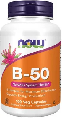 Produktbild von Vitamin B-50 mg 100 Veg-Kapseln Now Foods