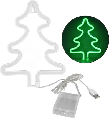 Obrázek produktu pro Led světelný znak Zelené vánoční stromy Bezpečný stabilní jedinečný tvar Široké použití Neonové světlo pro ložnici Bar Party