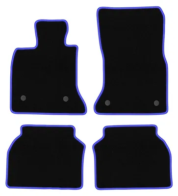 Image de Tapis de sol en moquette noir/bleu pour BMW 5 GT F07 2009-2017 4 pièces
