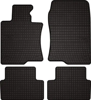 Produktbild von Gummifußmatten passend für Honda Accord VIII (Limousine, Kombi, Tourer, Bj. 2008-2015) –  schwarz, passgenau, mit Befestigungen set 4 Stk. - Gummi-Automatten