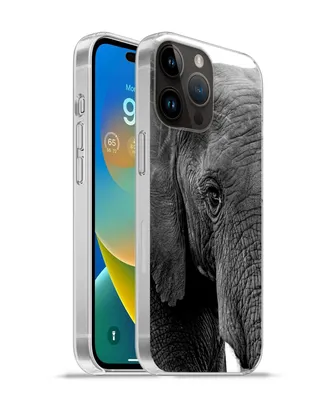 Produktbild von MuchoWow® Handyhülle Schutzhülle Hülle für Apple iPhone 14 Pro Max Elefant - Tiere - Schwarz - Weiß - Natur Silikon Softcase Handy Hülle - Hardcover