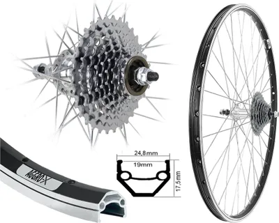 Produktbild von Aggro-X 27,5 Zoll Alu Hinterrad 19-584 Laufrad Felgenbremse mit 9-fach Zahnkranz 27 Gang