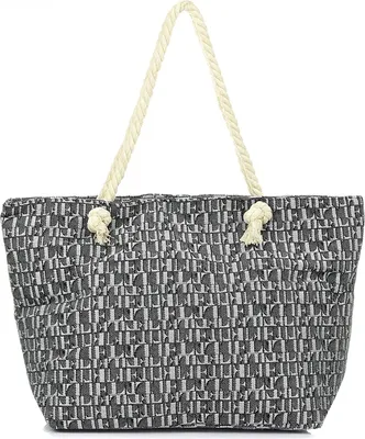 Produktbild von BambiniWelt by Rafael K. Strandtasche mit Reißverschluss XXL Beachbag Shopper Einkaufstasche Schultertasche für Damen