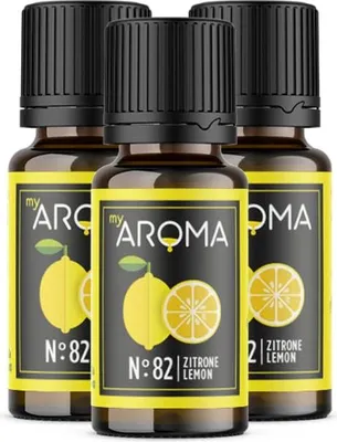 Produktbild von myAROMA Flavour Drops – Zitrone in 3x10ml, Zuckerfrei, Kalorienfrei & Vegan, Natürliches Aroma für Kochen, Backen & Getränke