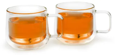 Teegläser 2er-Set, 290 ml, doppelwandig, hitzebeständig