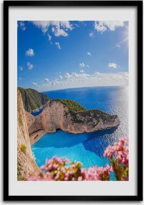 Produktbild von Bild - Bilderrahmen - 50 cm x 70 cm - MDF - Rahmen - Wandkunst Zakynthos Griechenland