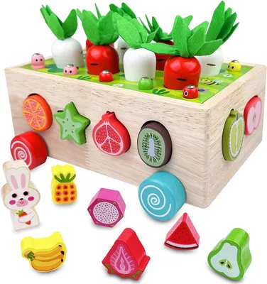 Immagine prodotto di Giochi Montessori per bambini di 1 anno - Set educativo - Gioco di memoria - Regalo - Scuola materna - Giocattoli in legno