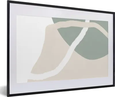Produktbild von MuchoWow® Gerahmtes Poster Minimalismus - Pastell - Gestaltung 60x40 cm - Poster mit Schwarzem Bilderrahmen Wandposter Rahmen Foto Bilder - Schlafzimmer - Plakat in Rahmen - Drucken