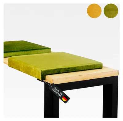 Produktbild von Bankauflage Fresh Klemmkissen 1 Leiste, Sitzkissen Samtstoff Oliv, Banktiefe ab 35 cm