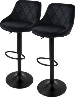 Produktbild von ML-Design 2er Set Barhocker Tresenhocker 360° drehbar, Gepolsterter Barstuhl mit Rückenlehne und Fußstütze, 62-82 cm