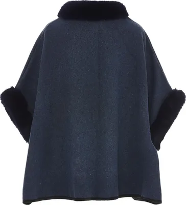 Produktbild von FRAULLY damen strickponcho - marine, M