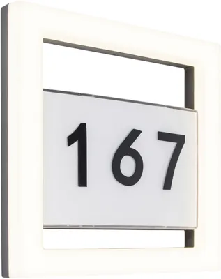 Produktbild von Lutec LED Außenwandleuchte Alice Hausnummernleuchte anthrazit IP44