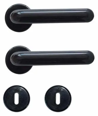 Productafbeelding van Deurgreep set - Rond - Zwart - 2 stuks