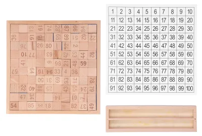 Produktbild von 1-100 aufeinanderfolgende Zahlenspielzeug aus Holz, pädagogisches Hundert-Brettspiel für Kinder