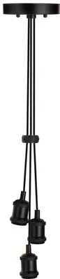 Produktbild von LUXULA Pendelleuchte Avocado 3 flammig, für 3 x E27, Metall, 1,5 m Textilkabel, schwarz