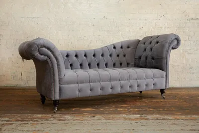 Zdjęcie produktu dla Chesterfield Klassische Leder Couch Sofa Sitz Polster Stoffsofas Graue