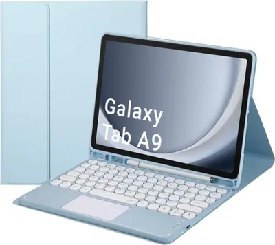 Produktbild von Bluetooth-Tastaturhülle mit Touchpad für Samsung Galaxy Tab A9 8.7 CFX110 (Blau)