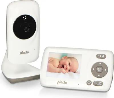 Produktbild von Alecto DVM-71 - Babyphone mit Kamera und 2.4"-Farbdisplay, Weiß/Taupe