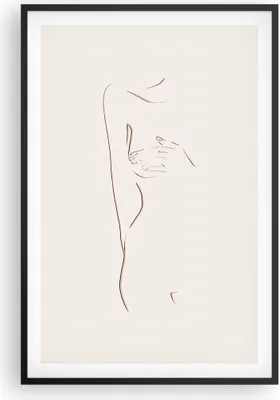 Produktbild von Gerahmtes Poster - Schwarzer Rahmen - Skizze Nacktheit Frau - 61x91,5 cm - Wand Bild - Wanddeko - Wandbilder - Kunstposter - Wandposter - Bilderrahmen - Bilder - Kunstdruck - P2BPA61x91-4552
