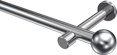Produktbild von Interdeco Gardinenstange / Vorhangstange Chrom, Typ Prestige Luino (Kugel) ohne Ringe, 20 mm Ø 1-läufig, 400 cm