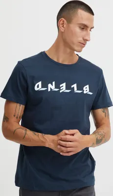 Produktbild von Blend 20714795 Tee Herren T-Shirt Kurzarm Shirt T Shirt mit Logo-Print Rundhals-Ausschnitt Hochwertige Baumwoll-Qualität