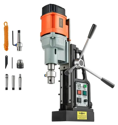 Immagine prodotto di Trapano magnetico VEVOR da 1,5 kW, diametro del foro 60 mm, forza di trazione 13.000 N, adatto alla filettatura di metalli da M3 a M16