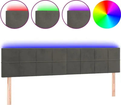 Produktbild von vidaXL LED Kopfteil Dunkelgrau 160x5x78/88 cm Samt