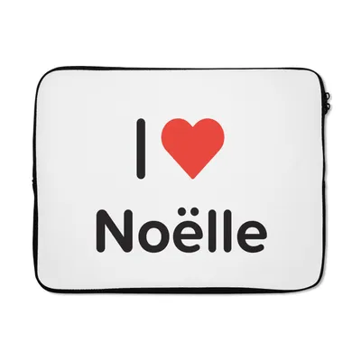 Produktbild von MuchoWow® Laptop Hülle 17 Zoll Laptoptasche Ich liebe - Noëlle - Mädchen - Zipper - Schutzabdeckung