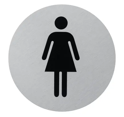 Produktbild von Aluhinweisschild Ø 75mm WC Damen