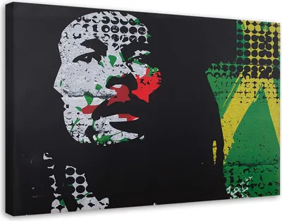 Produktbild von Leinwandbild bob marley - porträt 120x80 cm Feeby farbe wandbild bereit zum aufhängen
