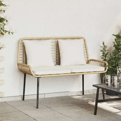 Image de Maison Exclusive - Banc de jardin marron et crème en polyrotin