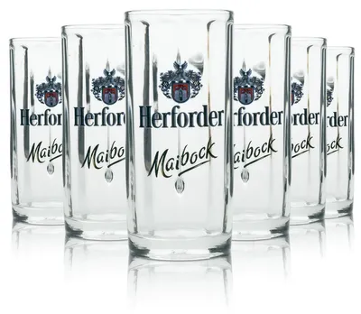Produktbild von 6x Herforder Bier Glas Krug Maibock 0,2l Sahm