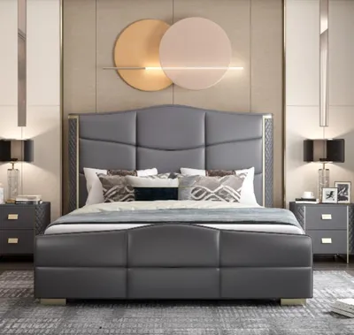Produktbild von Doppel Design Bett Modernes Hotel Luxus Schlaf Zimmer Möbel Bettrahmen