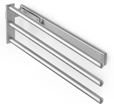 Zdjęcie produktu dla Emuca Wysuwany wieszak na ręczniki, 3 ramiona, Aluminium, Anodowany matowy