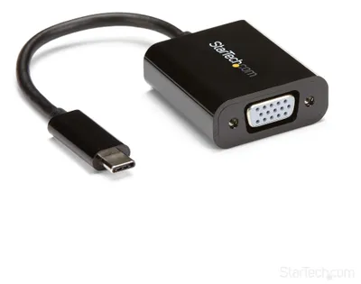 Produktbild von StarTech.com USB-C auf VGA Adapter CDP2VGA, 1920x1200, Schwarz