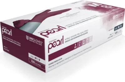 Produktbild von Unigloves Burgundy Pearl Nitrilhandschuhe weinrot Gr. L 1000 Einmalhandschuhe
