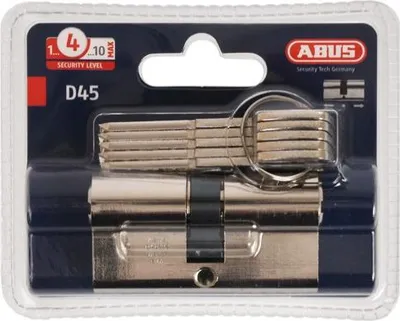 Zdjęcie produktu dla Wkładka bębenkowa ABUS D45 25/25, 5 nawiercanych kluczy, nikiel