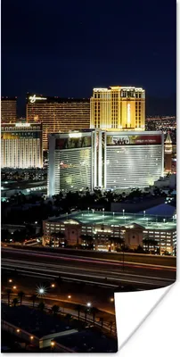 Produktbild von MuchoWow® Poster Stadt - Las Vegas - Nacht 40x80 cm - Dekoration