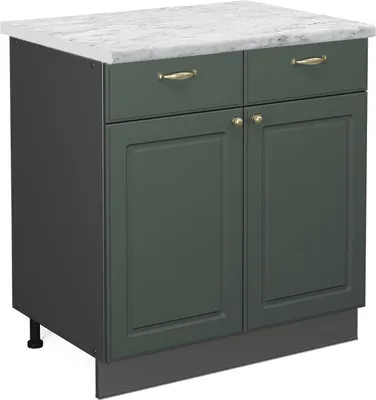 Image de Meuble cuisine Vicco Fame-Line Vert Or Campagne 80cm , PT Marbre, Model 46189