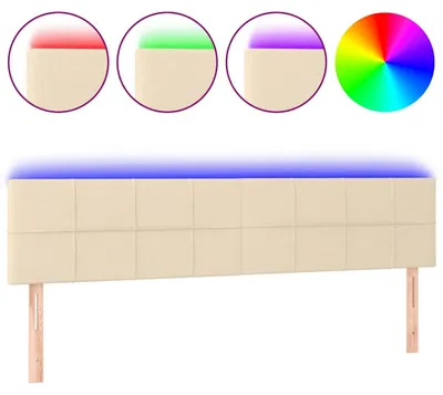 Immagine prodotto di testiera vidaXL LED crema 160x5x78/88 cm in tessuto