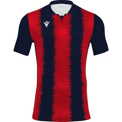 Image de Maillot Macron Miram à manches courtes pour enfants - Bleu marine / Rouge